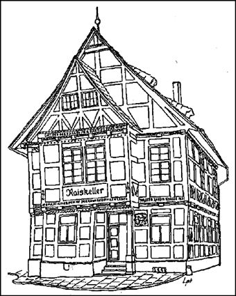 Zeichnung des Ratskellers in Stadtoldendorf